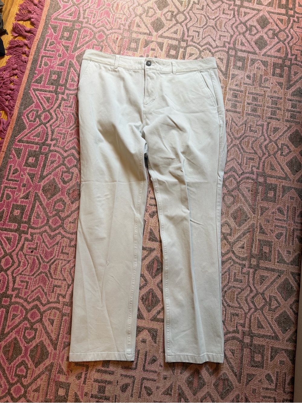 Men's Slim Straight Chino Pants in Light Beige